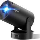 [Built-in Apps & 2025 Upgraded] Mini Projector with WiFi 6 and Bluetooth 5.4 Support 4K 1080P Auto Keystone 180° Rotatable Projector Portable Compatibile with HDMI/TV Stick/Memory Stick/Laptop, Dark