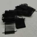 Boshen 100/200PCS Organza Gift Candy Sheer Bags Mesh Jewelry Pouches Drawstring Bulk for Wedding Party Favors Christmas (3" X 4"(100PCS), Black)