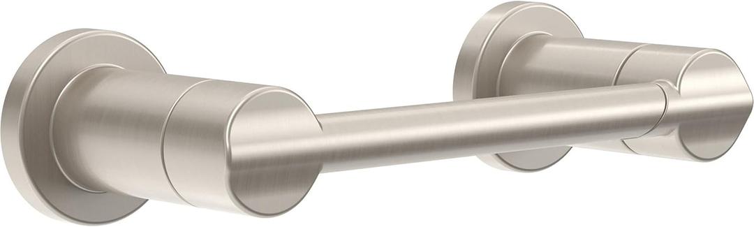Delta Nicoli (1-Pack) Toilet Paper Holder SpotShield Brushed Nickel Tissue Roll Holder for Bathroom Organization and Storage Pivoting Toilet Tissue Holder Wall Bathroom Accessories NIC50-DN