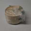 MacaRio Bamboo Steamer Basket Set 10 inch Steamer for Cooking, with Side Handles Chopsticks Ceramic Sauce Dishes Paper Liners, for Dim Sum Dumplings Buns Seafoods Rice Asian Foods