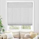 UNISHADES Light Filtering Cordless Roman Shades for Indoor Windows & French Doors, 19 3/4" W  60" H - Light Filtering - Light Grey
