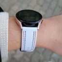 2 x LDFAS Compatible for Samsung Galaxy Watch 7/6 Classic 47mm 43mm/5 Pro 45mm Bands, 20mm No Gaps Silicone Hybrid Leather Watch Strap Compatible for Samsung Galaxy Watch 6/5/4 40mm/44mm Band