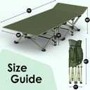 Suteck Camping Cot, Folding Camping Cot Bed for Adults Sleeping 1200D Double Layer Oxford Portable Folding Outdoor Cots for Camping W/Soft Pad Carry Bag for Home Office Nap Beach Travel, 500LBS, 75"28"15"