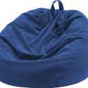 Bean Bag Chairs (No Filler),Bean Bag Cover,Stuffed Animal Storage Toddler Bean Bag for Adults,Kids,Teens,Large Bean Bag for  Navy Blue