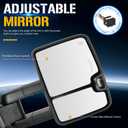 Towing Tow Mirrors Fit for Chevrolet Fit for GMC for Silverado Sierra 1500 2014-2018 for Silverado Sierra 2500HD 3500 HD 2015-2018 with Power Heated Smoke Turn Signal Manual Telescoping, 15.04 inches x 25.2 inches x 14.76 inches