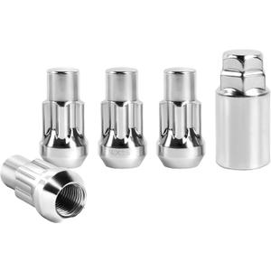 14x1.5 Wheel Locks with Key,Set of 4，Anti-Theft Locking Lug Nuts,Fits Sliverado Sierra Savana Yukon Tahoe，Chrome
