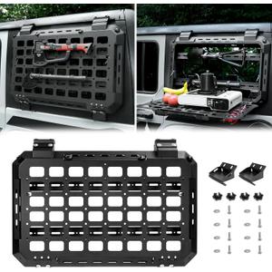 Z8 Rear Window Molle Storage Panel Kit, Tactical Modular Cargo Organizer with Drop-Down Table, Compatible with 2018-2025 Jeep Wrangler JL & JLU 4-Door Hardtop, Left & Right Rear Window Install