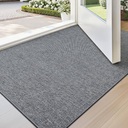 LUMI Ultra Thin Door Mat for Entryway, Low Profile Non Slip Rubber Backing Indoor Doormat, Easy Clean Welcome Entrance Mat for Inside House, Patio, Dark Grey 36"x59"