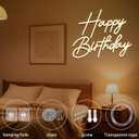 Happy Birthday Neon Sign for Wall Decor, Dimmable LED Happy Birthday Light Up Sign, Happy Birthday Sign for All Birthday Party Decoration Backdrop and Any Ages Bday Celebration, Warm White