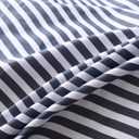 JELLYMONI 100% Natural Cotton 2pcs Striped Duvet Cover Sets,White Duvet Cover with Navy Blue Stripes Pattern Printed Comforter Cover,with Zipper Closure & Corner Ties, for Kids, Boys(Twin Size)