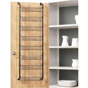 Goovilla Over The Door Pantry Organizer, 8-Tier Pantry Organization and Storage, Metal Hanging Spice Rack for Pantry Door, Kitchen, Laundry, Bathroom Organization, Back of Door Seasoning Rack, Black