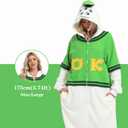 NAITOKE Animal Onesie Adults Halloween Costumes Cosplay Pajamas (X-Small, Green White)