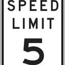 Accuform FRR2245HP High Intensity Prismatic Aluminum Sign, Legend "Speed Limit (5)", 0.080" Thickness, Black on White, 24" Height, 18" Wide, 24" Length, Aluminum