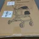Dog Stroller for Small and Medium Dogs, 40lbs Capacity Pet Stroller with Detachable Carrier, One-Hand Fold, Breathable Mesh & Sun/Rain Canopy, Khaki
