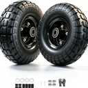 10" Solid Tires, 4.10/3.50-4 Tire and Wheel Flat Free, 5/8" Bearings