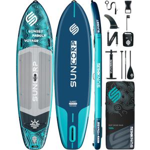 11.6'x35'' Inflatable Paddle Board, Extra Wide Stand-up Paddleboards, 450lbs Capacity, Inflatable SUP, Dual-Action Pump, 100L Backpack, 9 Plus Kits for Family, Fishing, Yoga&All Skill Levels