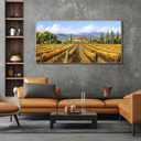 XLSJERST Fall Picture - Orange Wall Art Vineyard Large Landscape Autumn Framed Wall Decor Living Room Vintage Artwork Nature Forest Canvas Wall Art for Bedroom Office Fall Wall Decor - 40x20 Inches