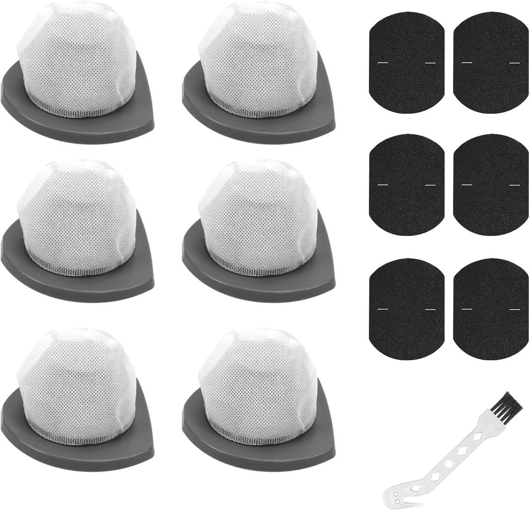 6 PACK 2033 Vacuum Filter Replacement fits for Bissell Featherweight Stick Lightweight Bagless Vacuum Cleaner Parts, 2033, 20331, 20333, 20334, 20336, 20339, 2033M, 6 Mesh Filters & 6 Foam Filters
