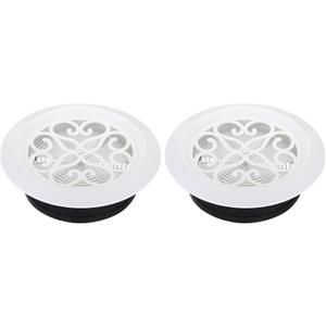 PATIKIL 8 Inch Round Air Vent, 2 Pack Adjustable Ceiling Diffuser Grill Cover ABS Louver Soffit Vent with Screen for Bathroom Kitchen Living Room, White