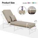 6'' Chaise Lounge Cushions Outdoor with Pillow Water Fade Resistant
Olefin Patio Furniture Lounge Chair Cushion with Removable Cover, Lounger Pad Replacement with Handle Straps for Indoor Pool