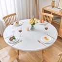 54 Inch Round Frosted Table Cover Protector, Frosted Round Table Protector for Dining Room Table, 1.5mm Thick Waterproof Round Plastic Vinyl Pad