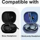 XANAD Hard Case for Bose QuietComfort, QC Ultra, QC 45, QC 35, QC45 SE, QC SE Wireless Noise Cancelling Headphones, Soundcore H30i On-Ear HeadphonesOuter Black+Inner Blue