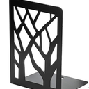 MaxGear Book Ends Tree Design Modern Bookends for Shelves, Non-Skid Book Holder, Heavy Duty Metal Book Storage for Books/CDs, Decorative Book Stopper for Home, 7 x 4.7 x 3.5”, Black, 1 Piece