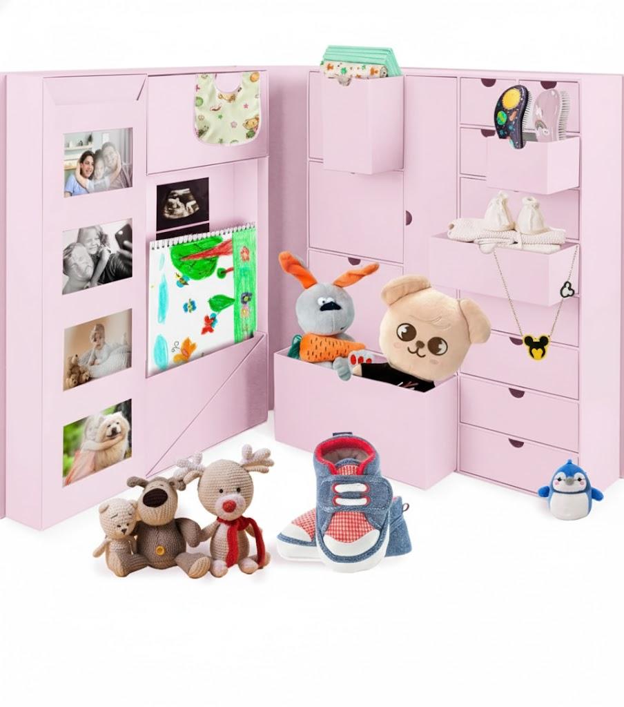 Baby Keepsake Box - Baby Memory Box - Baby Boy Girl Keepsake Box Tins Memory Box Pregnancy Baby Bubbs Storage Box Baby First Year Box Library Baby All-in-One Organizer 19.5"