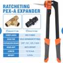 IWISS PEX-A Expansion Tool Kit with 3/8’’, 1/2’’ 3/4’’ & 1’’ Auto Rotation Expander Heads, Tubing Cutter, Ring Removal Tool for Uponor Wirsbo ProPEX, PowerPEX Fittings