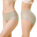 Women's Underwear Hipster Panties Lace Underwear For Women 4-Pack Lace Hipster Panties (L)
