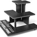 3 Tier Display Stands for Vendor Events, Display Stand Portable for Shop Retail, Display Shelves for Vendors, Candles, Glasses, Glass Jars, Crafts, Jewellery, Black Farmers Market Stand (Corner)