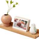 Oak Floating Shelves 16 Inch Wall Shelves for Decor and Storage, 4 Inch Deep Natural Solid Wood Shelf, Picture Ledge Shelf for Bedroom Bathroom Living Room KitchenLaundry Room