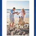 decorUhome 11x17 Picture Frame, Display Pictures 8x12 with Mat or 11x17 without Mat, Wall Hanging Poster Frame, Royal Blue, 1 Pack