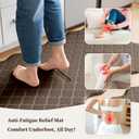 Arenarug Upgrade Scalloped Embossed Kitchen Mats for Floor 2PCS Cushioned Anti Fatigue Waterproof Foam Kitchen Rugs Non Slip Washable Comfort Standing Mat for Office Sink Laundry, Brown
