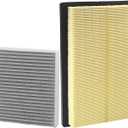 Cabin Engine Air Filter Kit Compatible with Toyota Lexus Vehicle 2018-2025 Camry, Corolla, Highlander,RAV4, Sienna, Venza, Avalon, ES250, ES300h, UX200, RX350h Replaces# 17801-77050, CA12289, CF12157