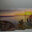 Canvas Wall Art for Living Room Bathroom Wall Decor for Bedroom Artwork Canvas Prints Sun Ocean Landscape Painting 12" x 16" 3 Pieces Framed Office Family Wall decorations Pale yellow kitchen picture