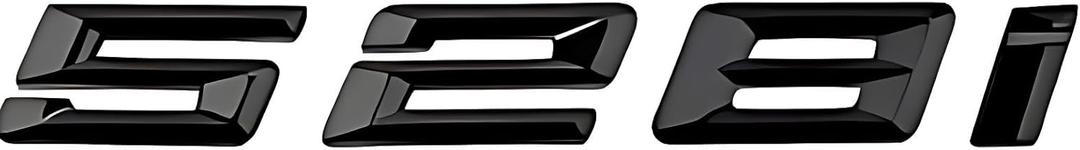 528i Emblem Decal Car Numbers Letters Decal Plating Badge 3D Metal Style Fit for 528i Accessories Black