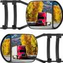 Towing Mirrors Extenders, Clip-on Side Mirror Extensions for Towing, Adjustable 360 Degree Rotation Dual View Tow Mirrors for Vehicle Car Truck Trailer, 2 PCS