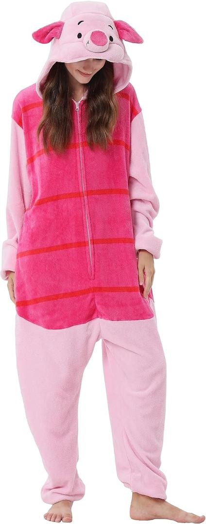 QSTYLE Adult Animal Onesie Halloween Costume,One Piece Cosplay Suit for Women and Men (Small)