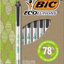BIC Ecolutions Clic Stic Retractable Ballpoint Pens, Medium Point, Black Ink, 10/Pack (CSEM10-BLK)