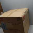 Kante 18 Inch Dia Round Concrete Planter, Indoor Outdoor Large Plant Pot with Drainage Hole and Rubber Plug for Home Patio Garden, Weathered Concrete