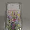 bicol for iPhone 17 Pro Case with Screen Protector - Wireless Charging Compatible, Enhanced Camera Protection - Clear Acrylic Phone Cover with Trendy Floral Design for Women - Blooming Flowers