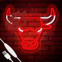 Basketball Team Neon Sign, Sport Light Up Dimmable Basketball Team Logo Hanging USB Powered Led Neon Sign for Wall Decor Art, Bedroom, Man Cave, Party, Birthday Christmas Gift for Basketball Fans (Bvll)