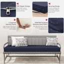 Outdoor Bench Cushion 60 X 18 X 3.5 Inch Thick Waterproof Patio Furniture Cushions, Patio Porch Swing Replacement Seat Pad with Tie Straps and Anti-Slip, for Backyard Garden, Navy Blue