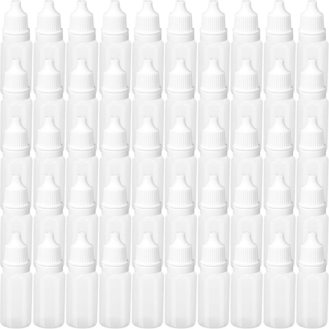 50 Pcs Plastic Dropper Bottles Squeezable Eye Liquid Dropper with Caps and Plug for Oil Eye Liquid Storage (20 ml)