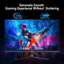 FYHXele 32 inch 4K Gaming Monitor, UHD Fast IPS Panel 144Hz Monitor, Computer Monitor Support FreeSync, HDR400, 1ms, 100% sRGB, with DP, Type-C, HDMI2.0/2.1, USB Hub, Support Wall-Black