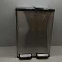 Kitchen Trash Can, 16 Gallon Dual Compartment Garbage Bin with Quiet Close Foot Pedal, Stainless Steel