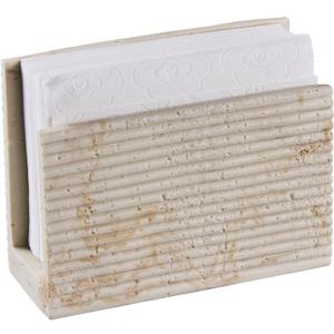 Natural Travertine Textures Napkin Holder, 6 Inches Paper Napkins Holder for House, Party, Restaurant, Hotel, Cafe, Bar, Paper Napkin Storage Dispenser for Dinner Table, Kitchen Countertop (Beige)