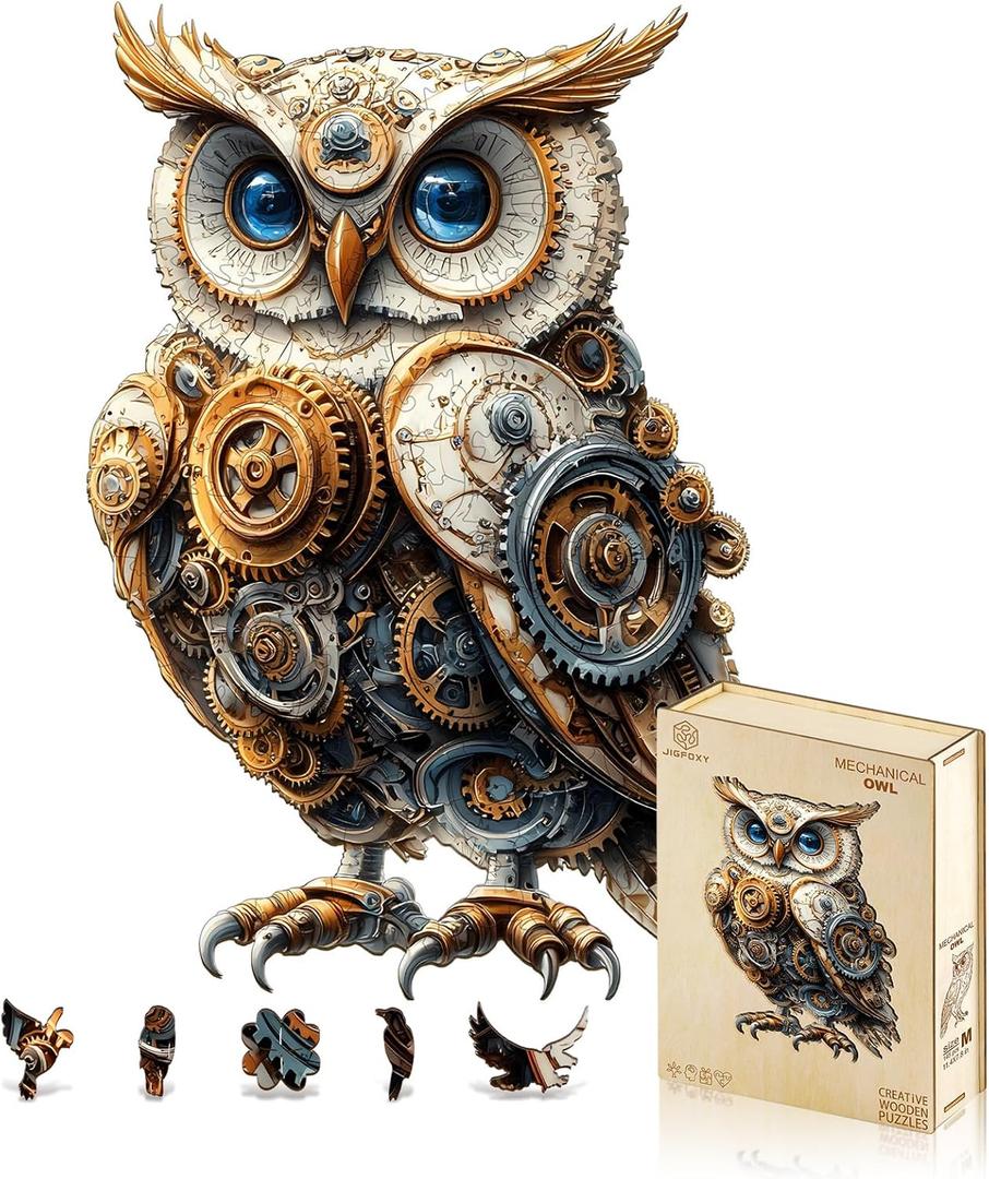 Jigfoxy Wooden Puzzles for Adults, Mechanical Owl Wood Puzzles Adult, Unique Animal Shape Wooden Jigsaw Puzzles for Adults, Birthday Gifts for Puzzle Lovers, Family(S-8.5 * 5.8in-80pcs) Jigfoxy Wooden Puzzles for Adults, Mechanical Owl Wood Puzzles Adult, Unique Animal Shape Wooden Jigsaw Puzzles for Adults, Birthday Gifts for Puzzle Lovers, Family(S-8.5 * 5.8in-80pcs)