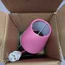 Simple Designs LT2013-PNK Mini Basic Sand Nickel Table Lamp with Fabric Shade, Pink (Single Item)